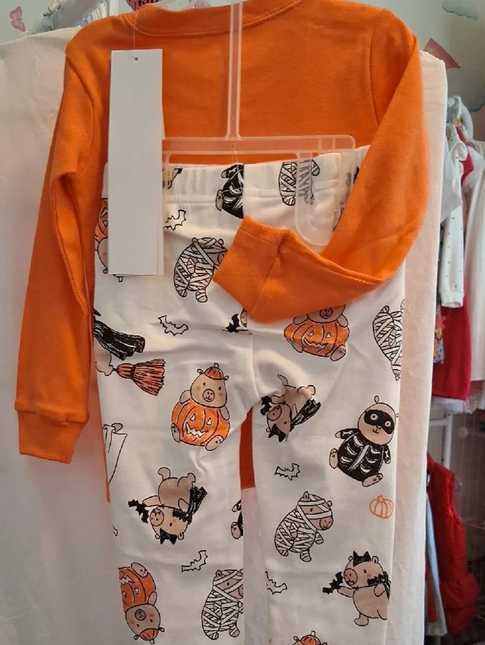 Super Cute Orange 'Capy-Boo-Ra' Halloween Pajama Set🍁🍂🍃☘️🍂🍁